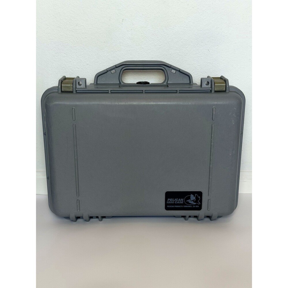 VTG Pelican 1500 Hard Shell Medium Protective Storage Case Gray No Foam 18x14x7